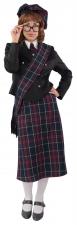 Tartan skirt set ladies deluxe (without jacket):blue/red