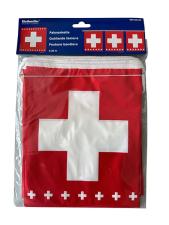 Accessoires:Guirlande de drapeaux croix suisses : Décoration du 1er août:5.3m / 20 x 24 cm, rouge 