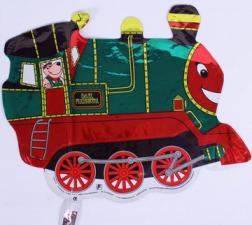 Eisenbahn Silberfolienballon Mini : Nicht für Helium geeignet.:grün 