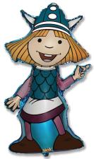 Wickie Silberfolienballon:90 x 50 cm, bunt 