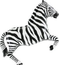 Accessoires:Zebra Folienballon:90 x 60 cm, schwarz/weiss 