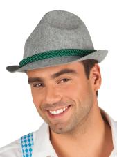 Oktoberfest Wiesn Hut: Festlicher Trachtenhut:grau 