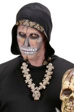 Accessoires:Halskette mit Totenköpfen:creme weiss 