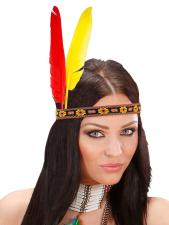 Accessoires:Indianer Kopfschmuck mit zwei Federen:mehrfarbig 