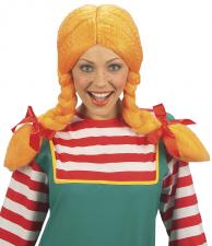 Accessoires:Perücke Freche Göre mit orangen Zöpfen:orange One size