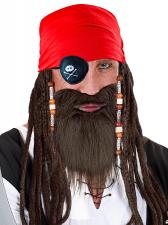 Accessoires:Piratenset: Kopftuch, Bart mit Schnauz und Augenklappe:schwarz 