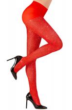 Glitzer Strumpfhosen:rot 