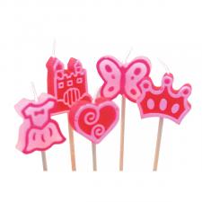 Mini-Figurenkerzen Girls:8 Item, 2 x 2 cm, pink 