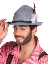 Oktoberfest Hut Herren: Traditioneller Trachtenhut mit Stil:grau 