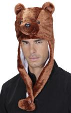 Accessoires:Mütze Plüsch Bär:braun One size