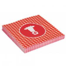 Schweizer Servietten mit Kuhmotiv: 1. August Dekoration:20 Stück, 33 x 33 cm, rot