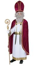 Bischofskostüm mit Umhang, Kleid und Mitra:rot 