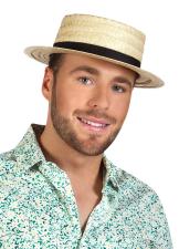 Accessoires:Kreissäge Strohhut mit Hutband:natur 