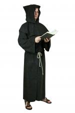 Mönchskutte mit Kapuze und Kordel:Onesize, schwarz