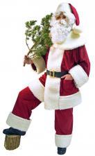 Santa Claus Kostüm mit Jacke, Hose, Mütze, Gürtel:rot 