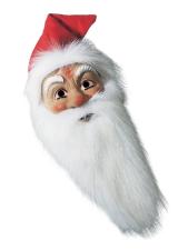 Santa Claus mask with plush beard and hat