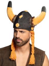 Plüschhelm mit Zöpfen: Für Wikinger oder Gallier:grau 