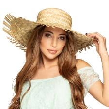 Strohhut mit Fransenrand (aus Palmstroh):natur