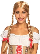 Accessoires:Perücke Heidi mit Zöpfen:blond 