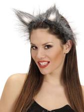 Serre-tête avec Oreilles de loup:gris 