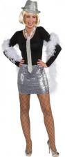 Pailletten Minirock/Top:silber 