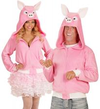 Jacke Schweinchen mit Kapuze: unisex:rosa 