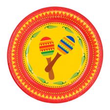 Accessoires:Mexiko Assiettes de fête: certifié FSC:10 pièce, 23 cm, multicolore 