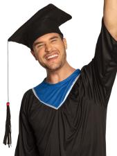 Traditioneller Doktorhut mit Quaste für Abschluss & Feier:59 cm, schwarz 