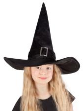 Accessoires:Kinder Hexenhut mit Schnalle:52 cm, schwarz 