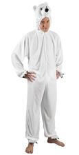 Icebear Costume Unisex: Plush jumpsuit with a hoodie:white 