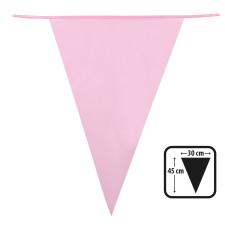 Accessoires:Grosse Wimpelkette-Girlande, PE-Folie:10 m / Wimpel 45 x 30 cm, rosa 