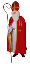 Bischof Kostüm mit Umhang, Kleid und Mitra:rot 