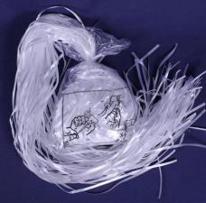 Ballon lock with ribbon:white
