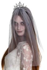 Zombie Haarkrone mit Schleier:grau