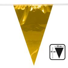 Accessoires:Large Metallic Bunting Garland, PE-Foil:10 m / Wimpel 45 x 30 cm, or/gold 