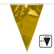 Accessoires:Metallic Bunting Garland, PE-Foil:10 m / Wimpel 30 x 20 cm, or/gold 