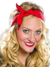 Rock'n'roll hair band with dots:red 