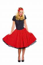 Rock'n roll skirt with dots and hair band:red