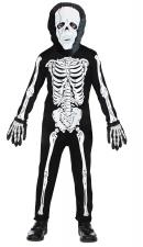 Accessoires:Costume de squelette pour enfants avec combinaison et masque en tissu:noir 158 cm