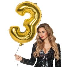 Accessoires:Folienballon Zahl 3:86 cm, gold 