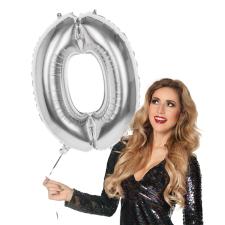 Accessoires:Balloon foil Number 0:86 cm, silver 