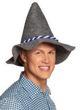 Oktoberfest Seppelhut aus Filz: Wiesn Hut mit Kordel:125 g, blau 