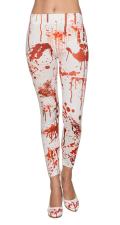 Blutige Leggings:weiss/rot 