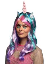 Accessoires:Perücke Einhorn Dayblush:bunt 
