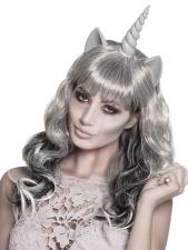 Accessoires:Perücke Geister Einhorn:grau 
