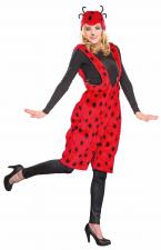 Accessoires:Marienkäfer-Trägerhose mit Haube:rot/schwarz 36/38