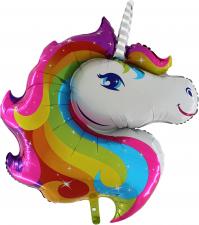 Accessoires:Licorne Ballon feuille:102 cm, multicolore 