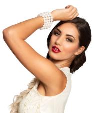 20er Jahre Flapper Armband Accessoire:weiss 