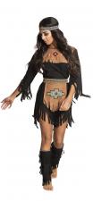 Kostüm Indianerin Squaw She-wolf: Kleid, Kopfband, Beinstulpen 