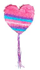 Piñata Coeur à Ficelles: Jeu romantique pour fêtes et célébrations:37 x 36 x 7.5 cm, pink/rose 